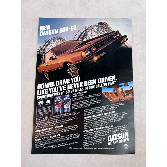 Vintage DATSUN 200-SX CAR Vintage 1970's Magazine Ad - Picture 1 of 6
